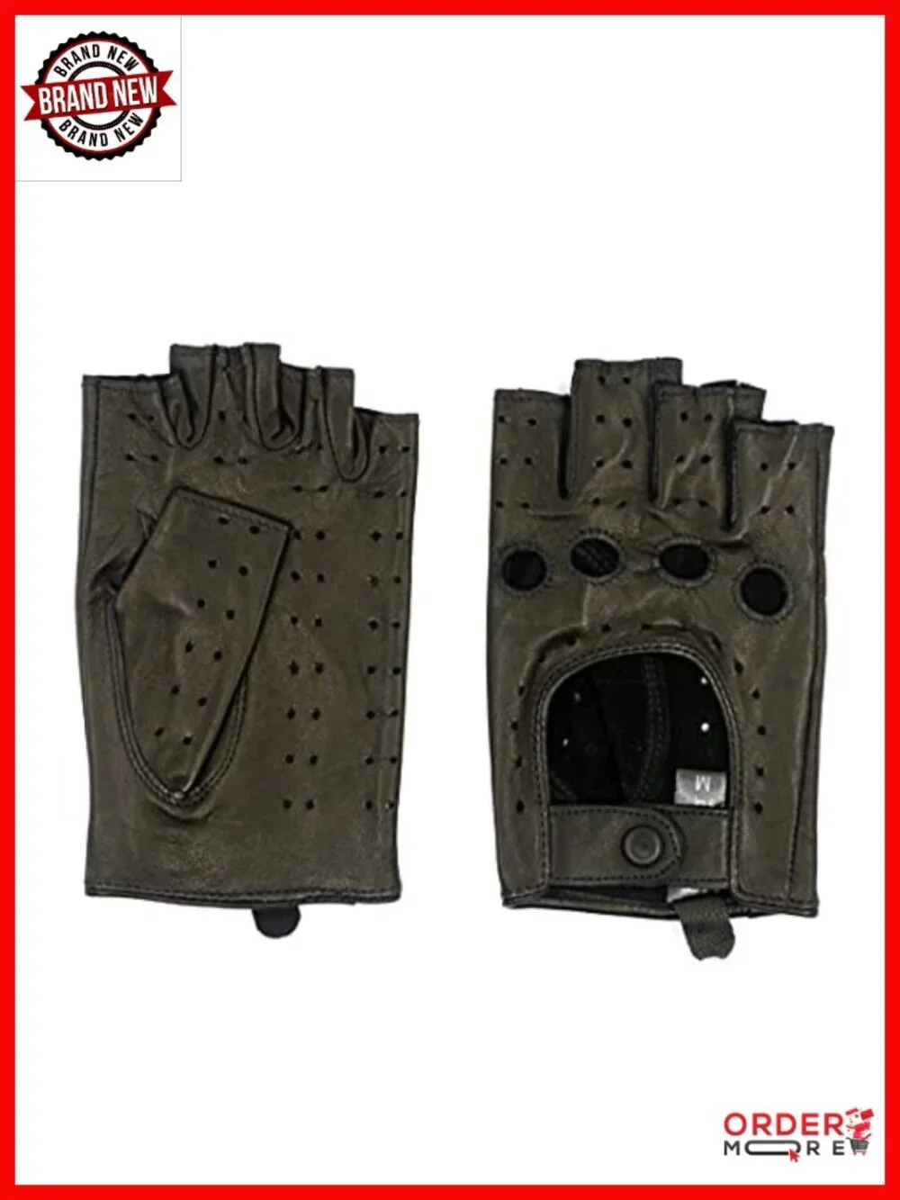 Women Fingerless Lambskin Unlined Leather Driving Gloves